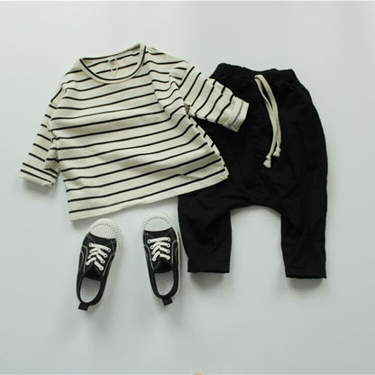 -キッズ ボーダー 長袖 Tシャツ トップス【mh0000625】 - mamahalo shop - 長袖Tシャツ -  べビー服 - 子供服 - 男の子 - 女の子