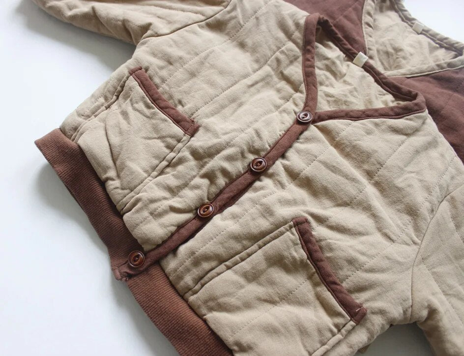 -キッズ アウター バイピングジャケット ジャケット コート コーヒー アプリコット 2カラー ユニセックス 男の子 女の子 子供服【mh0003094】 - mamahalo shop - ショートコート・ジャケット・ジャンパー -  べビー服 - 子供服 - 男の子 - 女の子