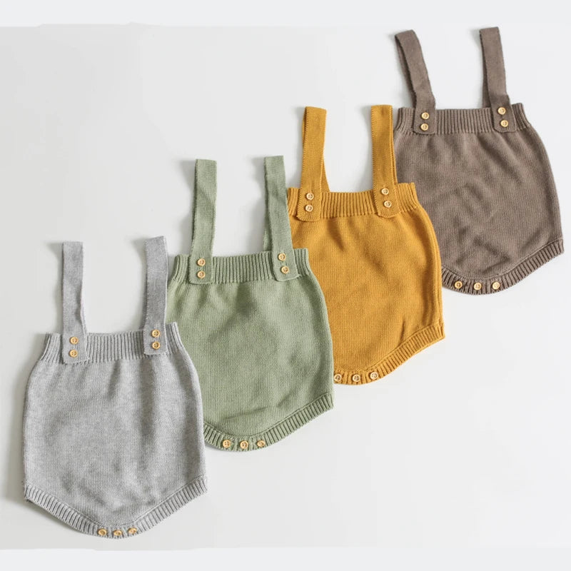 -ベビーロンパース サスペンダーブルマ フリルブルマ 長袖Tシャツ - mamahalo shop - ノースリーブロンパース -  べビー服 - 子供服 - 男の子 - 女の子