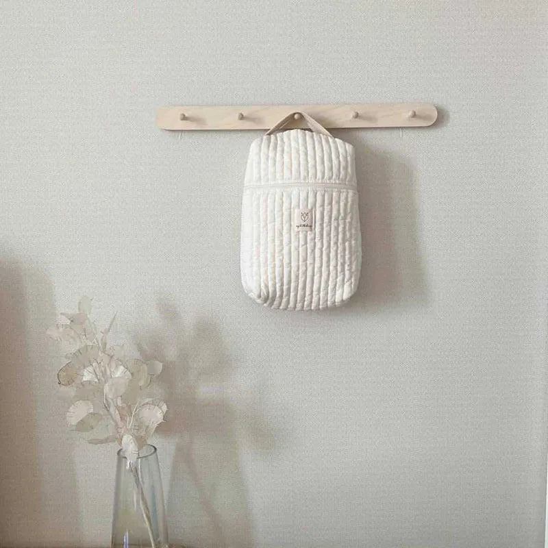 -キルティング哺乳瓶ポーチ おむつポーチ ボトルケース ベビーバッグ アクセサリーケース 無地 ベージュ【mh0005951】 - mamahalo shop - おむつポーチ -  べビー服 - 子供服 - 男の子 - 女の子