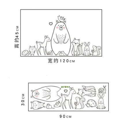 -DIYウォールステッカー 北欧アニマル動物の壁シール 恥ずかしがり屋のくま キッズルームシール壁画デカール保育園 韓国雑貨【mh0000003】 - mamahalo shop - モビール・ウォールデコレーション -  べビー服 - 子供服 - 男の子 - 女の子