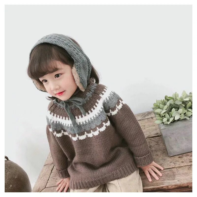 -キッズイヤーマフ ファー ニット マフラー  ガールズ 女の子 子供服【mh0003098】 - mamahalo shop - ネックウォーマー -  べビー服 - 子供服 - 男の子 - 女の子