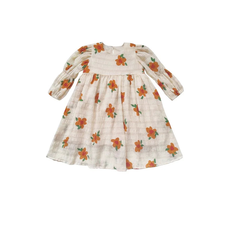 -キッズ フラワー 長袖ワンピース - mamahalo shop - 長袖ワンピース -  べビー服 - 子供服 - 男の子 - 女の子