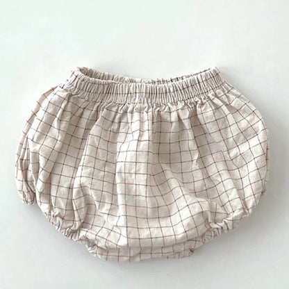 -ベビーパンツ ブルマパンツ ベアくま/チェック/水玉ドットプリント【mh0006248】 - mamahalo shop - ブルマパンツ -  べビー服 - 子供服 - 男の子 - 女の子