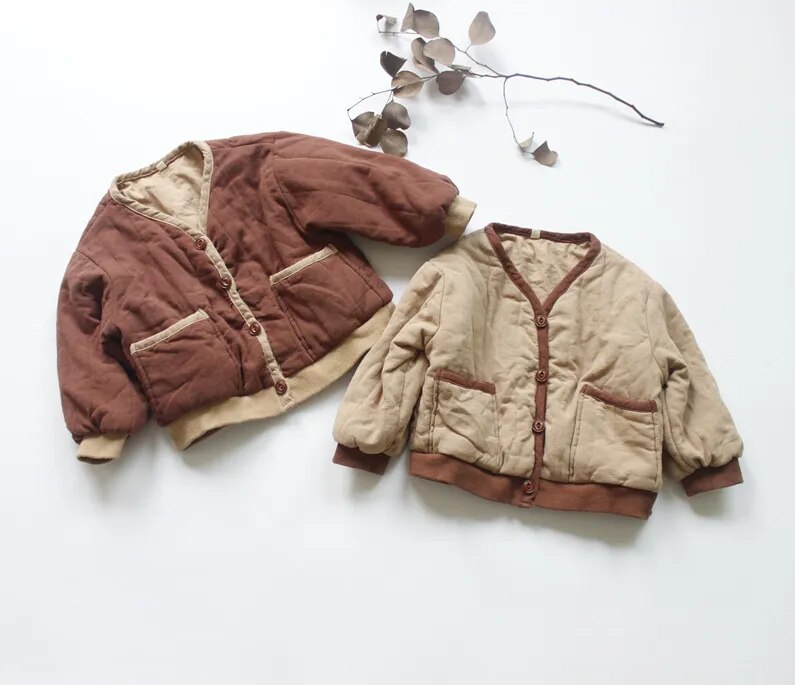 -キッズ アウター バイピングジャケット ジャケット コート コーヒー アプリコット 2カラー ユニセックス 男の子 女の子 子供服【mh0003094】 - mamahalo shop - ショートコート・ジャケット・ジャンパー -  べビー服 - 子供服 - 男の子 - 女の子