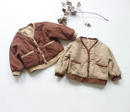 -キッズ アウター バイピングジャケット ジャケット コート コーヒー アプリコット 2カラー ユニセックス 男の子 女の子 子供服【mh0003094】 - mamahalo shop - ショートコート・ジャケット・ジャンパー -  べビー服 - 子供服 - 男の子 - 女の子