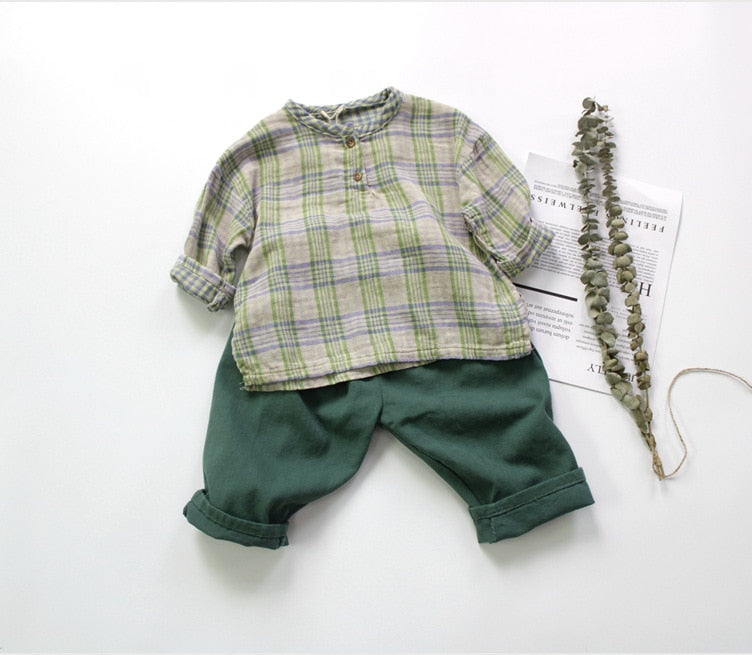 -キッズ カラー コットン ルーズ パンツ - mamahalo shop - ロングパンツ・スウェットパンツ -  べビー服 - 子供服 - 男の子 - 女の子