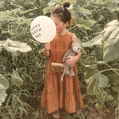 -キッズワンピース ノースリーブサマードレスワンピース 2カラー【mh0006247】 - mamahalo shop - ノースリーブワンピース -  べビー服 - 子供服 - 男の子 - 女の子