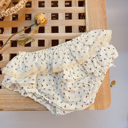 -ベビー フラワー レース つけ襟 フリル ブルマパンツ - mamahalo shop - ブルマパンツ -  べビー服 - 子供服 - 男の子 - 女の子