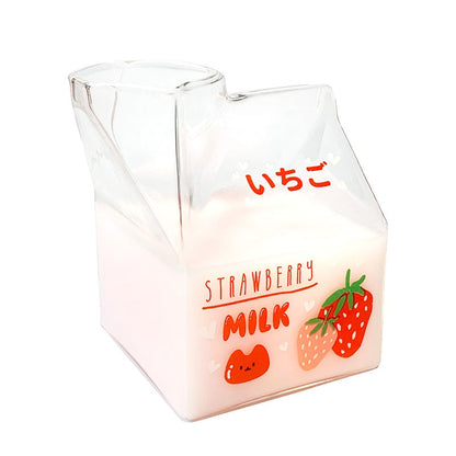 -ガラス 牛乳瓶 電子レンジ カップ 耐熱 ミルク ポット フルーツ グラス【mh0002638】 - mamahalo shop - コップ・グラス・マグ -  べビー服 - 子供服 - 男の子 - 女の子