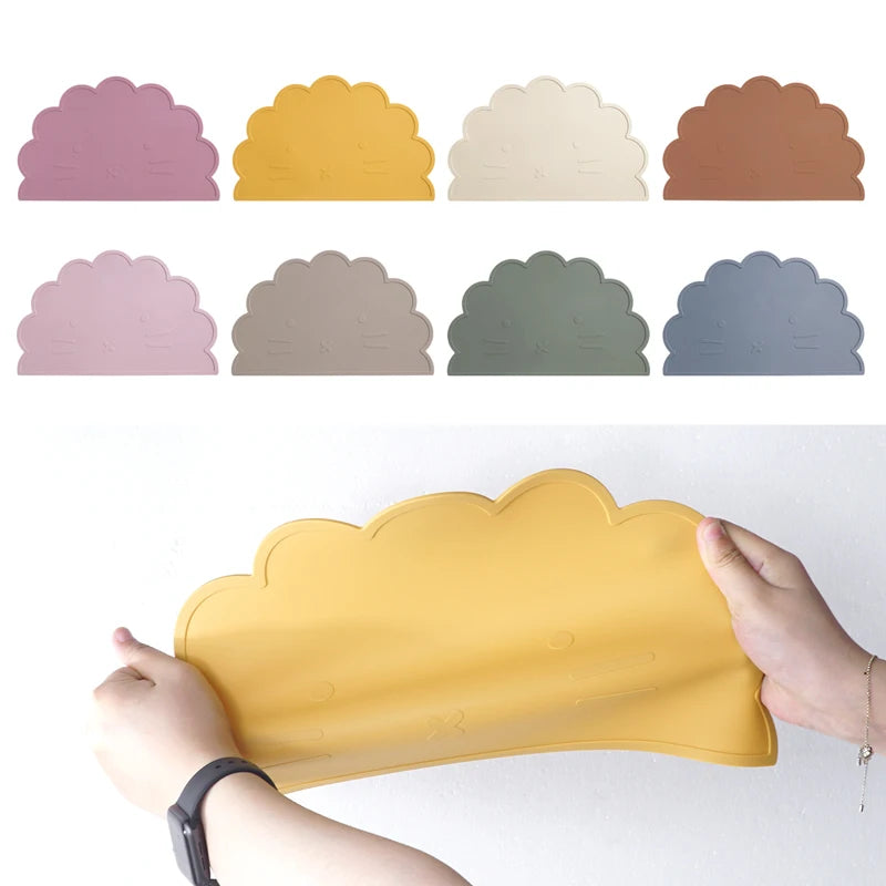 -☺︎ ベビー用シリコンプレースマット 猫キャットデザイン 子供用食器マット ベビー食事用パッド ランチョンマット - mamahalo shop - お食事マット -  べビー服 - 子供服 - 男の子 - 女の子