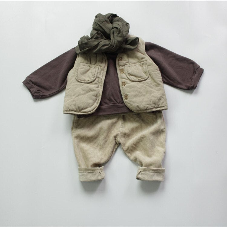 -キッズ スウェット トップス トレーナー アプリコット コーヒー ユニセックス - mamahalo shop - トレーナー・フーディ -  べビー服 - 子供服 - 男の子 - 女の子