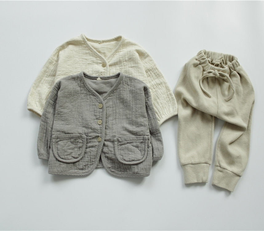 -キッズ コットンリネン ジャケット - mamahalo shop - ショートコート・ジャケット・ジャンパー -  べビー服 - 子供服 - 男の子 - 女の子