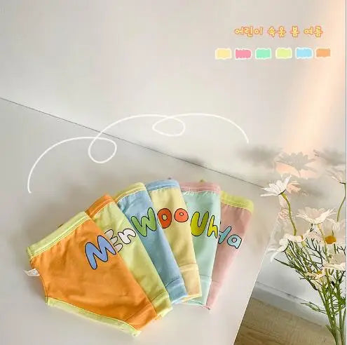 -キッズ下着3枚セット ガールズパンツ アンダーウェア レターロゴ ボクサー/ブリーフ - mamahalo shop - 幼児用下着 -  べビー服 - 子供服 - 男の子 - 女の子