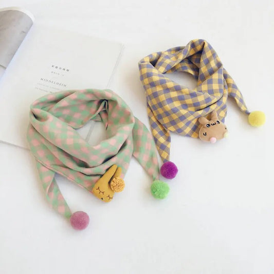 -キッズマフラー チェック スカーフ マフラー ユニセックス 男の子 女の子 子供服 - mamahalo shop - ネックウォーマー -  べビー服 - 子供服 - 男の子 - 女の子