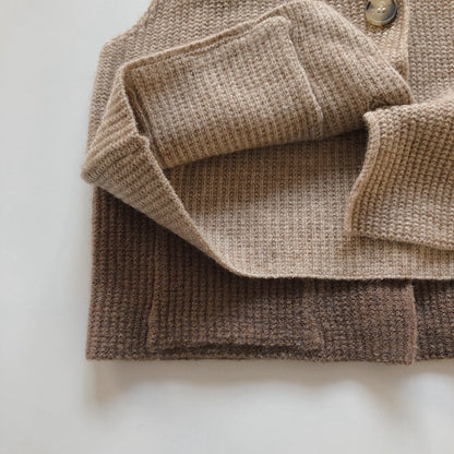 -キッズ ニット 前あき ベスト - mamahalo shop - ベスト -  べビー服 - 子供服 - 男の子 - 女の子