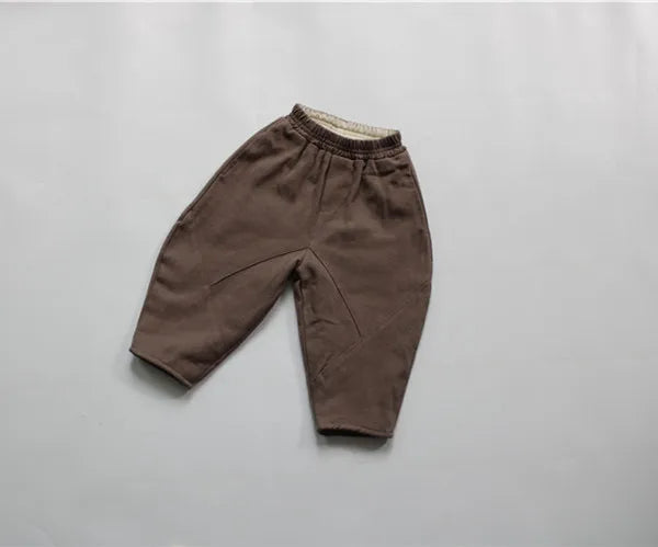 -キッズパンツ 裏起毛 パッチワークパンツ カーキ コーヒー 2カラー ボーイズ 男の子 子供服 - mamahalo shop - ロングパンツ・スウェットパンツ -  べビー服 - 子供服 - 男の子 - 女の子