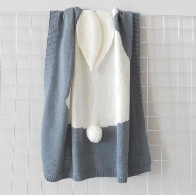 -ベビーブランケット うさ耳付きブランケット 毛布 おくるみ - mamahalo shop - ベビーブランケット・タオル -  べビー服 - 子供服 - 男の子 - 女の子