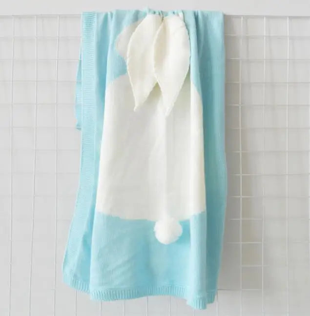 -ベビーブランケット うさ耳付きブランケット 毛布 おくるみ - mamahalo shop - ベビーブランケット・タオル -  べビー服 - 子供服 - 男の子 - 女の子
