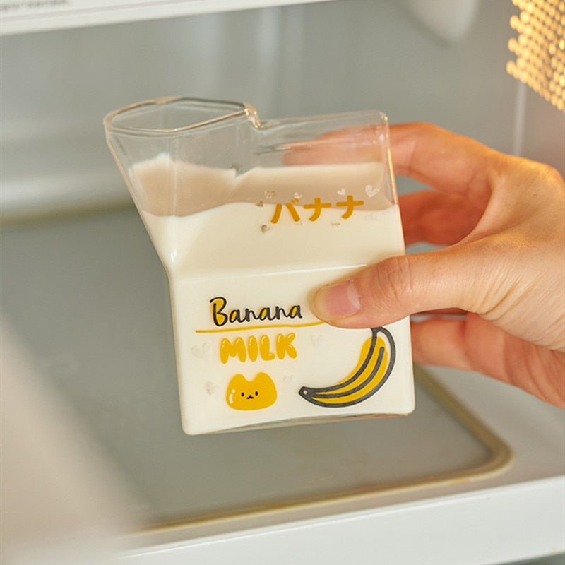 -ガラス 牛乳瓶 電子レンジ カップ 耐熱 ミルク ポット フルーツ グラス【mh0002638】 - mamahalo shop - コップ・グラス・マグ -  べビー服 - 子供服 - 男の子 - 女の子