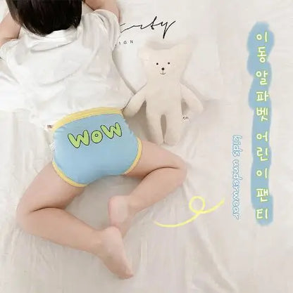 -キッズ下着3枚セット ガールズパンツ アンダーウェア レターロゴ ボクサー/ブリーフ - mamahalo shop - 幼児用下着 -  べビー服 - 子供服 - 男の子 - 女の子