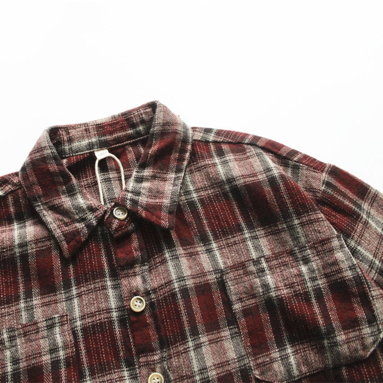 -キッズ服 長袖 シャツ チェック シンプル ベーシック 黄色 赤 2色 男の子 - mamahalo shop - 長袖シャツ・ブラウス -  べビー服 - 子供服 - 男の子 - 女の子