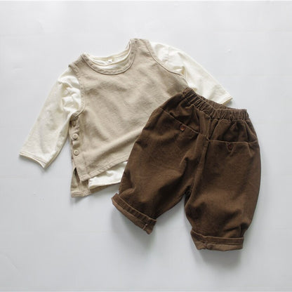 -キッズ服 長袖 Tシャツ トップス シンプル ベーシック 無地 4色 男の子 女の子 - mamahalo shop - 長袖Tシャツ -  べビー服 - 子供服 - 男の子 - 女の子