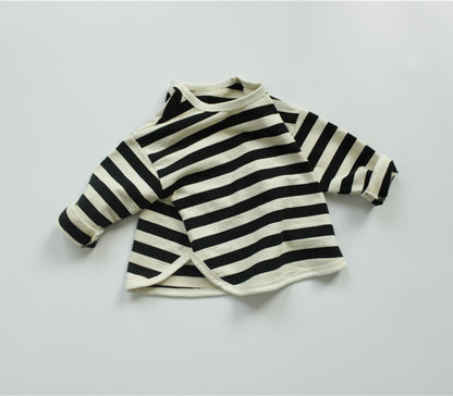 -キッズ ボーダー 長袖 Tシャツ - mamahalo shop - 長袖Tシャツ -  べビー服 - 子供服 - 男の子 - 女の子