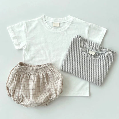 -ベビーパンツ ブルマパンツ ベアくま/チェック/水玉ドットプリント【mh0006248】 - mamahalo shop - ブルマパンツ -  べビー服 - 子供服 - 男の子 - 女の子