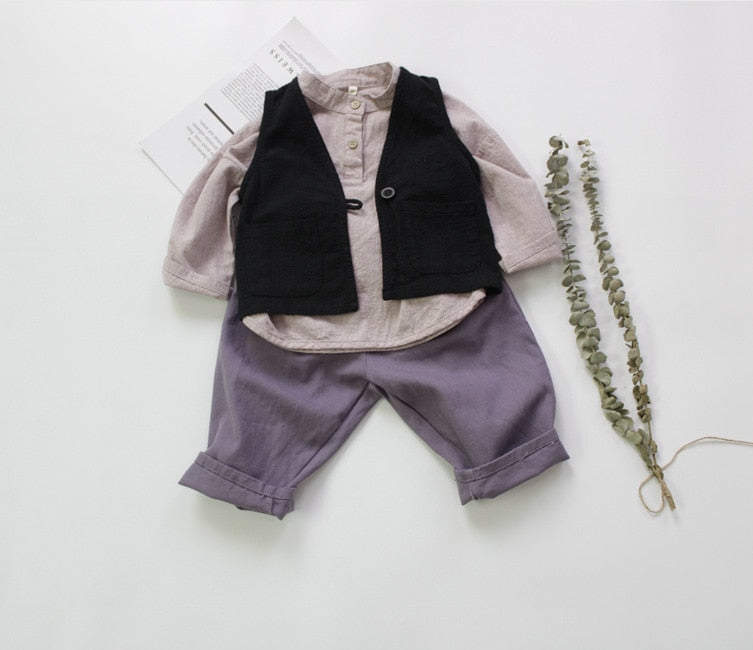 -キッズ カラー コットン ルーズ パンツ - mamahalo shop - ロングパンツ・スウェットパンツ -  べビー服 - 子供服 - 男の子 - 女の子