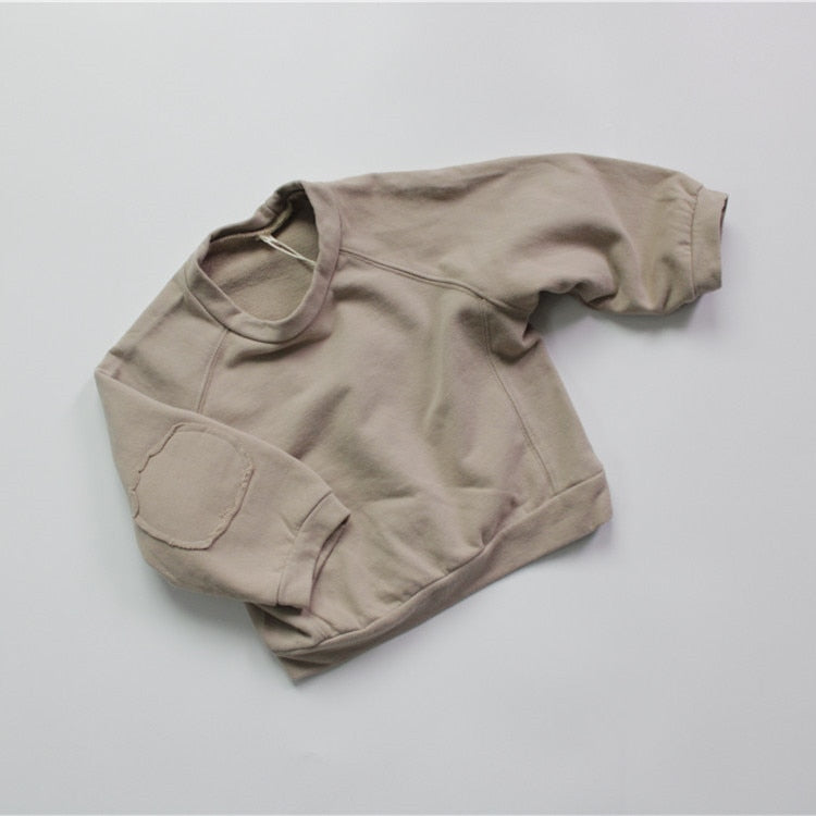 -キッズ スウェット トップス トレーナー アプリコット コーヒー ユニセックス - mamahalo shop - トレーナー・フーディ -  べビー服 - 子供服 - 男の子 - 女の子