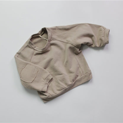 -キッズ スウェット トップス トレーナー アプリコット コーヒー ユニセックス - mamahalo shop - トレーナー・フーディ -  べビー服 - 子供服 - 男の子 - 女の子