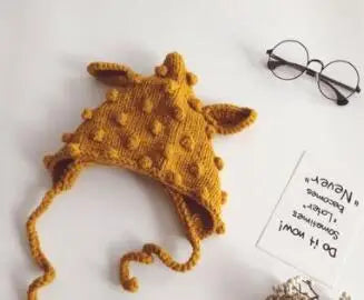 -ベビー キッズ ニット 耳付き とんがり 帽子 - mamahalo shop - ベビー用帽子 -  べビー服 - 子供服 - 男の子 - 女の子