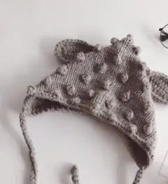 -ベビー キッズ ニット 耳付き とんがり 帽子 - mamahalo shop - ベビー用帽子 -  べビー服 - 子供服 - 男の子 - 女の子