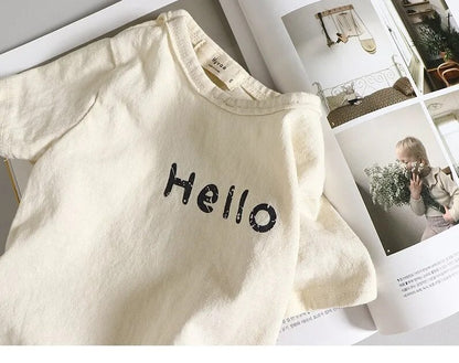 -ベビー HELLO  半袖 ロンパース【mh0000562】 - mamahalo shop - 半袖ロンパース -  べビー服 - 子供服 - 男の子 - 女の子