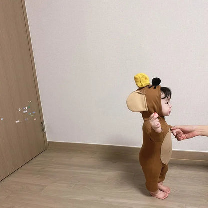 -ベビー ねずみ 耳付きフード ロンパース ハロウィーン コスチューム【mh0000102】 - mamahalo shop - 長袖ロンパース -  べビー服 - 子供服 - 男の子 - 女の子