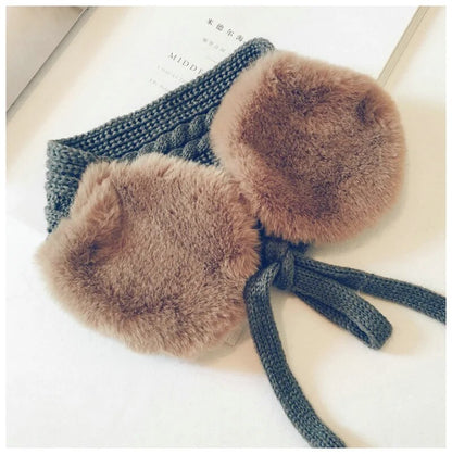 -キッズイヤーマフ ファー ニット マフラー  ガールズ 女の子 子供服【mh0003098】 - mamahalo shop - ネックウォーマー -  べビー服 - 子供服 - 男の子 - 女の子