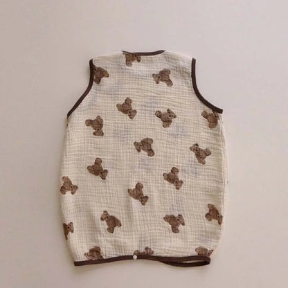 -ベビースリーパー パジャマ ベアくまプリント【mh0000043】 - mamahalo shop - スリーパー -  べビー服 - 子供服 - 男の子 - 女の子