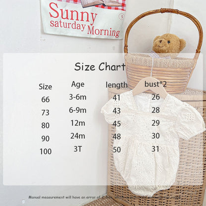 -☺︎ ベビー 刺繍 レース 半袖 ロンパース - mamahalo shop - 半袖ロンパース -  べビー服 - 子供服 - 男の子 - 女の子