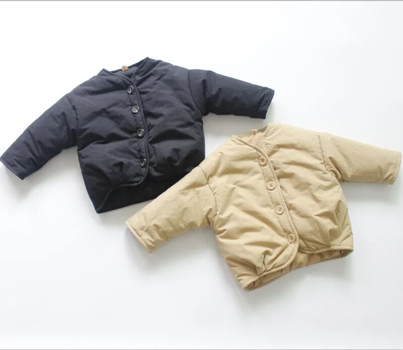 -キッズアウター ジャケット ジャンパー コート シンプル ベーシック ブラック カーキ 2カラー ユニセックス 男の子 女の子 子供服 - mamahalo shop - ショートコート・ジャケット・ジャンパー -  べビー服 - 子供服 - 男の子 - 女の子