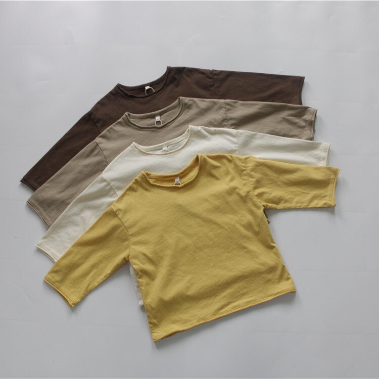 -キッズ服 長袖 Tシャツ トップス シンプル ベーシック 無地 4色 男の子 女の子 - mamahalo shop - 長袖Tシャツ -  べビー服 - 子供服 - 男の子 - 女の子