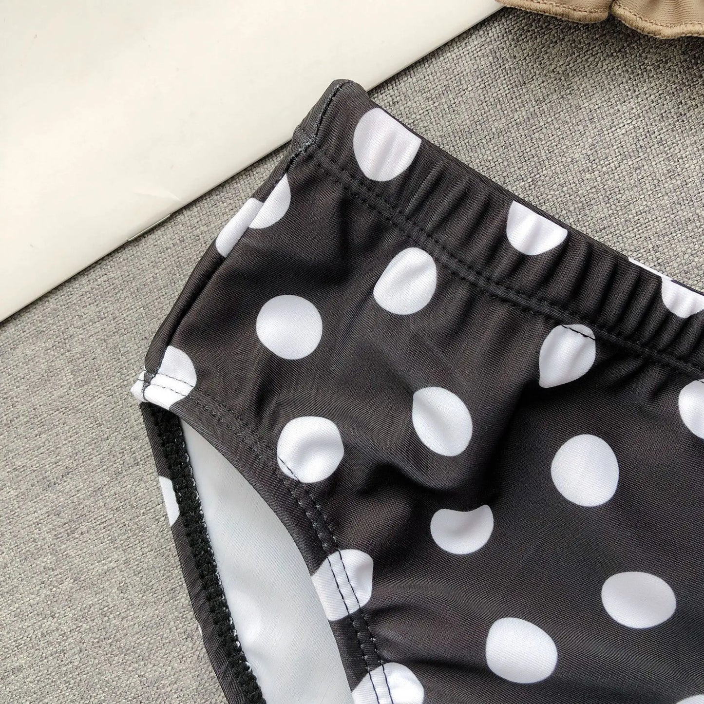 -キッズ水着 帽子セット セパレート ビキニ タンキニ オフショルダー レトロ 水玉ドット フラワー花柄 ガールズ スイムウェア【mh0005135】 - mamahalo shop - ベビー用水着 -  べビー服 - 子供服 - 男の子 - 女の子