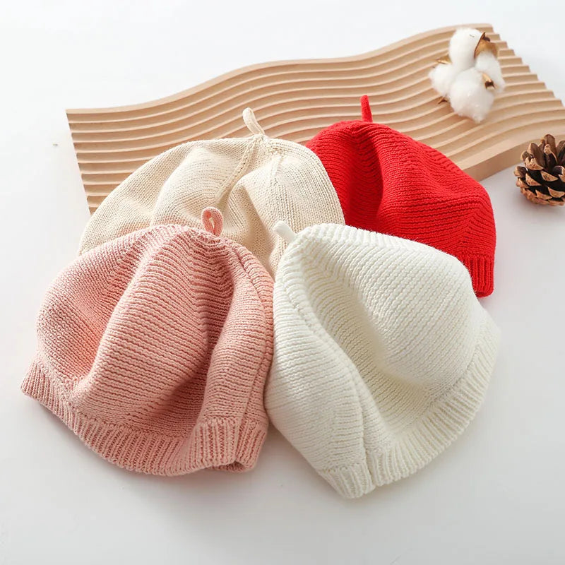 -ベビー帽子 ニット ベレー帽 6カラー【mh0000086】 - mamahalo shop - ベビー用帽子 -  べビー服 - 子供服 - 男の子 - 女の子