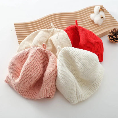 -ベビー帽子 ニット ベレー帽 6カラー【mh0000086】 - mamahalo shop - ベビー用帽子 -  べビー服 - 子供服 - 男の子 - 女の子