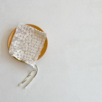 -ベビーロンパース ボンネットセット 長袖ボディスーツ フラワー小花柄 レース帽子セット【mh0006236】 - mamahalo shop - 長袖ロンパース -  べビー服 - 子供服 - 男の子 - 女の子