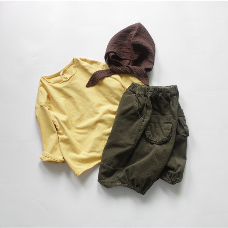 -キッズ服 長袖 Tシャツ トップス シンプル ベーシック 無地 4色 男の子 女の子 - mamahalo shop - 長袖Tシャツ -  べビー服 - 子供服 - 男の子 - 女の子