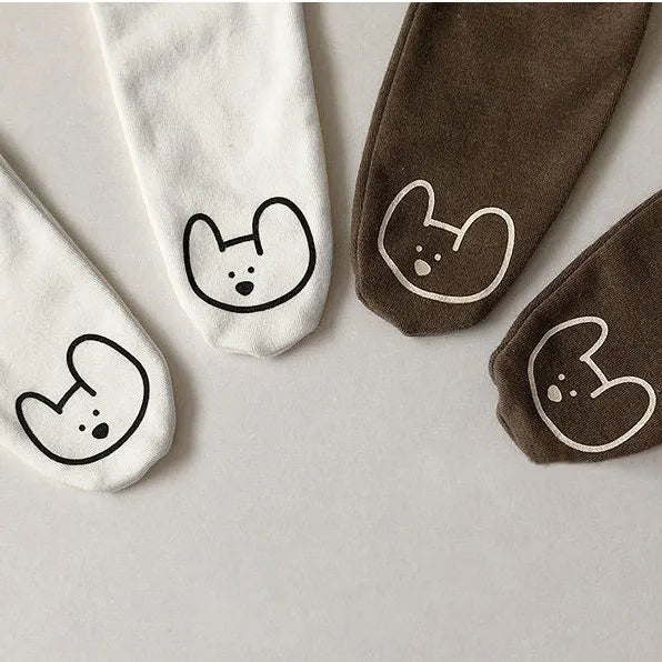 -☺︎ ベビー くま 足つき レギンス タイツ - mamahalo shop - レギンスパンツ -  べビー服 - 子供服 - 男の子 - 女の子