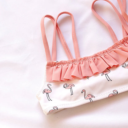 -キッズ水着 ビキニセット セパレート フラミンゴ ヒトデ スターフィッシュ ピンク【mh0005129】 - mamahalo shop - ベビー用水着 -  べビー服 - 子供服 - 男の子 - 女の子