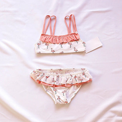 -キッズ水着 ビキニセット セパレート フラミンゴ ヒトデ スターフィッシュ ピンク【mh0005129】 - mamahalo shop - ベビー用水着 -  べビー服 - 子供服 - 男の子 - 女の子