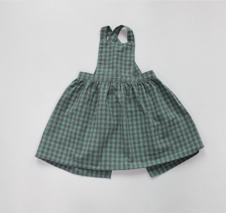 -キッズ チェック エプロン ドレス - mamahalo shop - ノースリーブワンピース -  べビー服 - 子供服 - 男の子 - 女の子